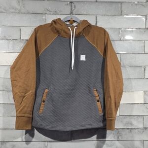 flag nor fail Gray and Brown Quilted Pullover Hoodie